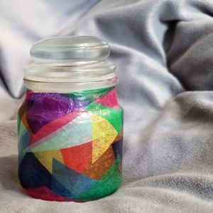 Hand Decorated "Stained Glass" Small Jar